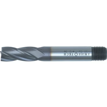 20.00MM HSS-Co 8% Threaded Shank Multi Flute End Mills - TiCN Coated - Swisstech