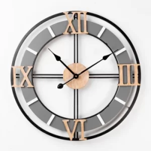 Hometime Metal & MDF Cut-Out Dial Wall Clock 60cm