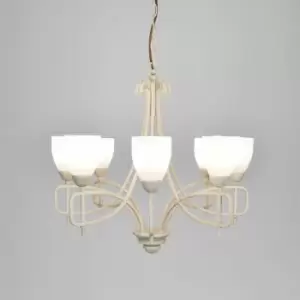 San Marino 8-Light Tex/Pewter/Frosted Glass Pendant Light