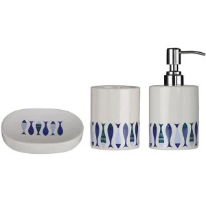 Premier Housewares 3 Piece Dolmite Bathroom Set - Blue