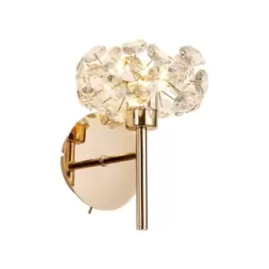 Salisbury G9 Switched Wall Lamp With French Gold And Crystal Shade