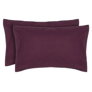 Catherine Lansfield Pair of Non-Iron Housewife Pillowcases - Plum