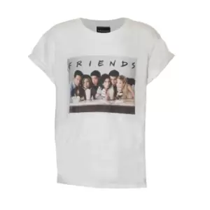 Friends Girls Group Photo Crop Top (12-13 Years) (White)