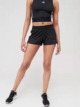 adidas Pacer 3 Stripe Knit Shorts (1/4) - Black, Size XS, Women