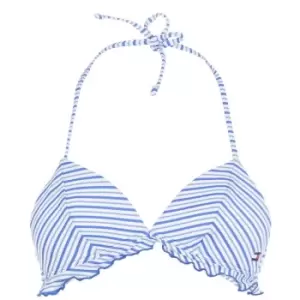 Tommy Bodywear Seer Sucker Triangle Bikini Top - Blue