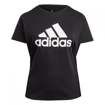 adidas Essentials Logo T-Shirt (Plus Size) Womens - Black / White