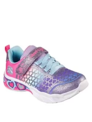 Skechers SKECHERS SWEETHEART LIGHTS LIGHT UP GIRLS TRAINERS, Purple, Size 13 Younger