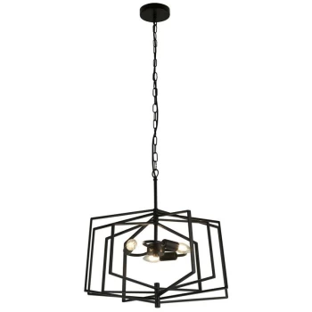 Searchlight SLINKY - 3 Light Metal Adjustable Matt Black Cage Ceiling Pendant