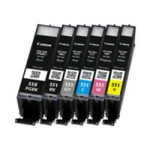 Canon PGI550PGBK/CLI551 Value Pack 6 Inks