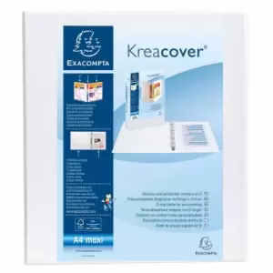 Exacompta Kreacover Personalised Ring Binder 2 Ring 40mm A4 Plus Pack of 10, white