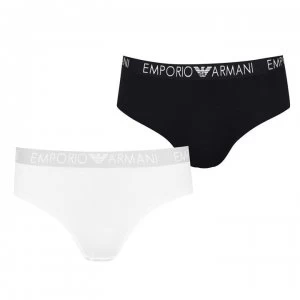 Emporio Armani 2 Pack Cheeky Pants White/Black Size L Men