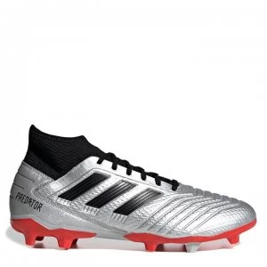 adidas Predator 19.3 Firm Ground Football Boots - Silver/Black