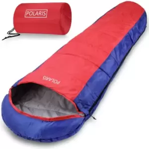 Sleeping Bag 210x75cm Camping Festival Warm Hiking 1 Person Lightweight Dark Blue - Dark Red