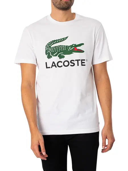 Lacoste Graphic T-Shirt White/Green XL