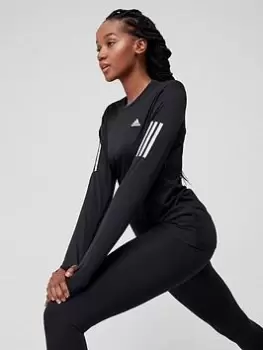 adidas Running Womens Long Sleeve T-Shirt - Black Size M Women