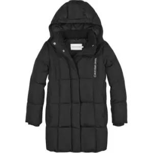Calvin Klein Jeans Long Quilted Puffer Coat - Black
