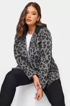 Animal Print Hooded Shacket