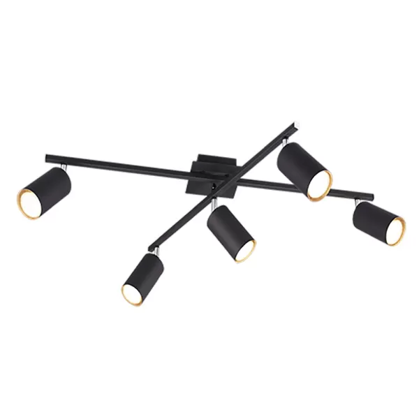 Marley Modern 5 Light Ceiling Spotlight Bar Black Matt