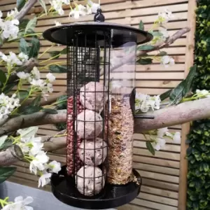 Heavy Duty Trinity Bird Feeder Garden Wild Bird Hanging Copper Metal Seed Fat Ball and Peanut Feeder