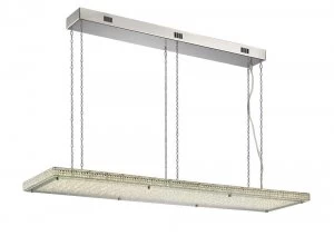 Ceiling Pendant 68W 6120lm LED C, W Remote 3000, 6000K Stainless Steel, Crystal