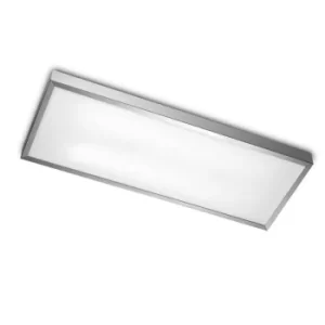 2 Light Medium Rectangle Ceiling Light Aluminium