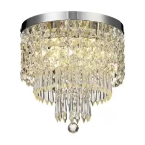 Semi Flush Ceiling Light, 4 x G9, IP44, Polished Chrome, Crystal - Luminosa Lighting