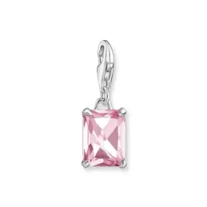 THOMAS SABO Silver Octagon Cut Pink CZ Charm