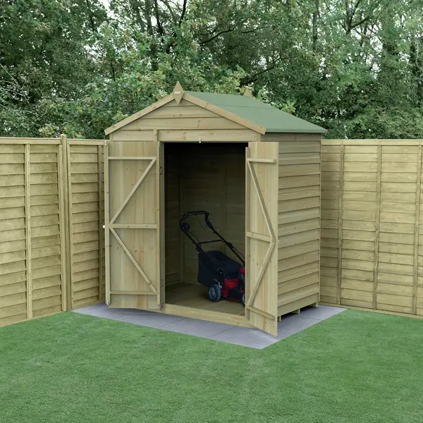 Forest Wooden Overlap Windowless Apex Garden Shed - 6 x 4ft