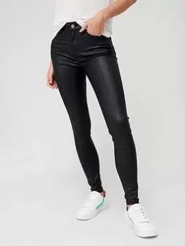Superdry Coated High Rise Skinny Jean - Black, Size 30, Women