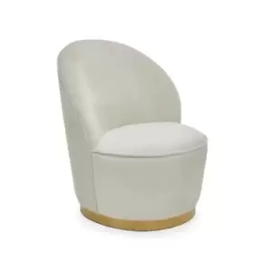 Interiors by PH Kids Cream Velvet Chair With Gold Metal Base