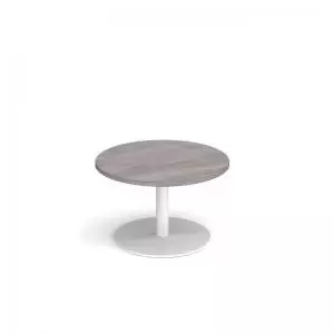 Monza circular coffee table with flat round white base 800mm - grey