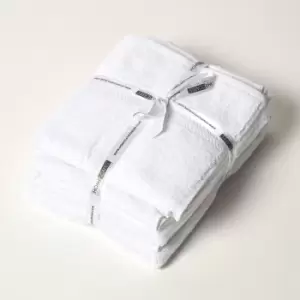 HOMESCAPES White 100% Combed Egyptian Cotton Towel Bale Set 500 GSM - White