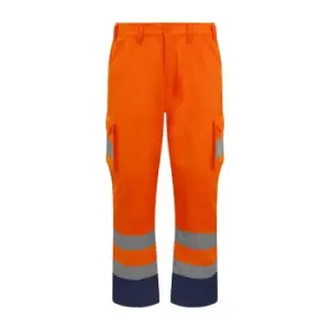 PRO RTX High Visibility Mens Cargo Trousers (S R) (Orange)