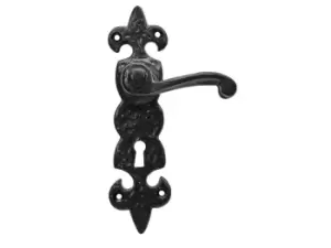 Eclipse 47280 Black Antique Fleur-De-Lys Lever Lock Set Black