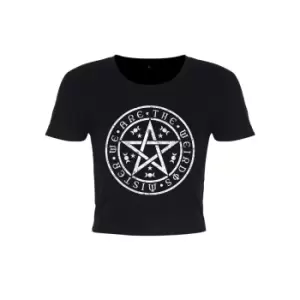 Grindstore Womens/Ladies We Are The Weirdos Mister Pentagram Crop Top (L) (Black/White)