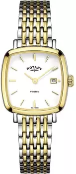 Rotary Watch Windsor Cushion Ladies - White