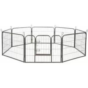 Tectake - Puppy playpen 8 corners - dog pen, dog playpen, puppy pen - 60cm - grey