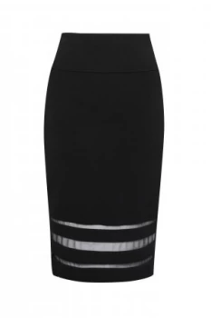 French Connection Kara Crepe Pencil Skirt Black