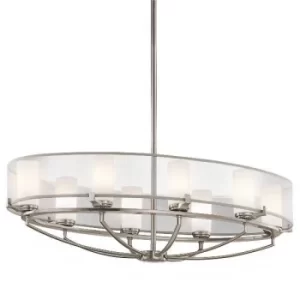 Saldana 8 Light Multi Arm Chandelier Classic Pewter Finish, G9