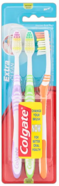 Colgate Extra Clean Medium Toothbrush 3Pcs