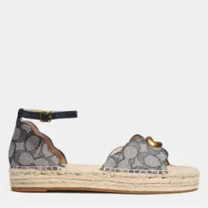 Coach Womens Dillon Jacquard Espadrilles - Midnight Navy - UK 4