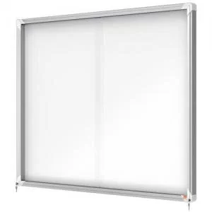 Nobo Premium Plus Magnetic Lockable Notice Board 15xA4 White