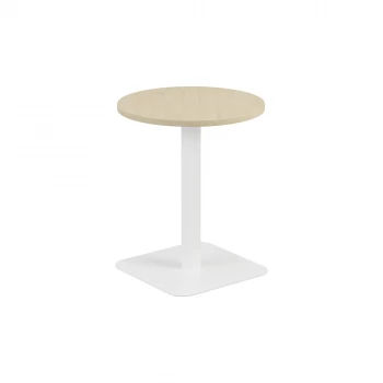 Contract 600MM Mid Table - Maple Top and White Base