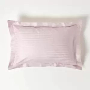 Dusky Pink Violet Egyptian Cotton Satin Stripe Oxford Pillowcase 330 Thread Count - Dusky Pink Violet - Dusky Pink Violet - Homescapes