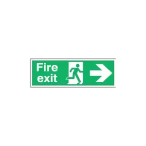 Fire Exit Arrow Right Rigid PVC Sign - 450 X 150MM