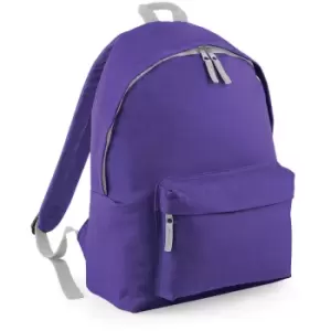 Childrens Junior Fashion Backpack Bags / Rucksack / School (Pack Of 2) (One Size) (Purple/ Light Grey) - Beechfield