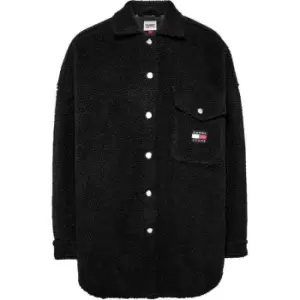 Tommy Jeans Tjw Oversized Sherpa Overshirt - Black