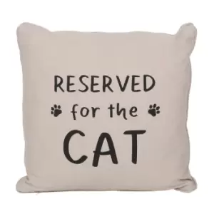 Something Different Reserved for the Cat Filled Cushion (One Size) (Cream/Black)