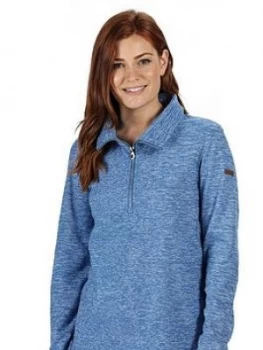 Regatta Fidelia Quarter Zip Marl Fleece - Blue, Size 8, Women