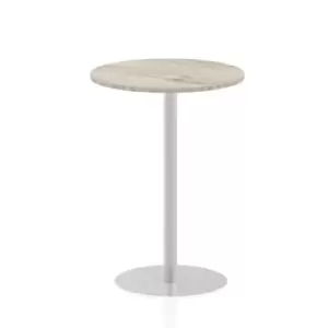 Italia 800mm Poseur Round Table Grey Oak Top 1145mm High Leg